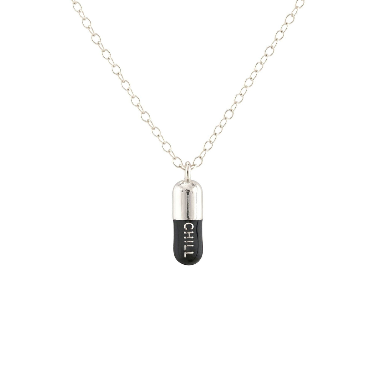 Chill Pill Enamel Necklace 18K Gold Vermeil | Sterling Silver Charm | Gold Filled | Sterling Silver Chain Multiple Colors 16-18 Inches Nickel Free Ships from CA