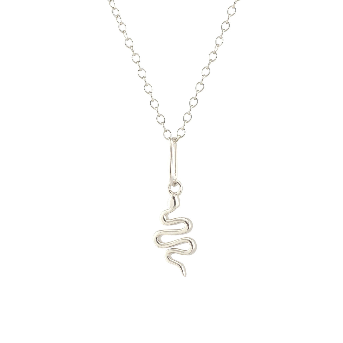 Snake Charm Necklace 18K Gold Vermeil | Sterling Silver Charm Gold Filled | Sterling Silver Chain 16-18 Inches Nickel Free Ships from CA