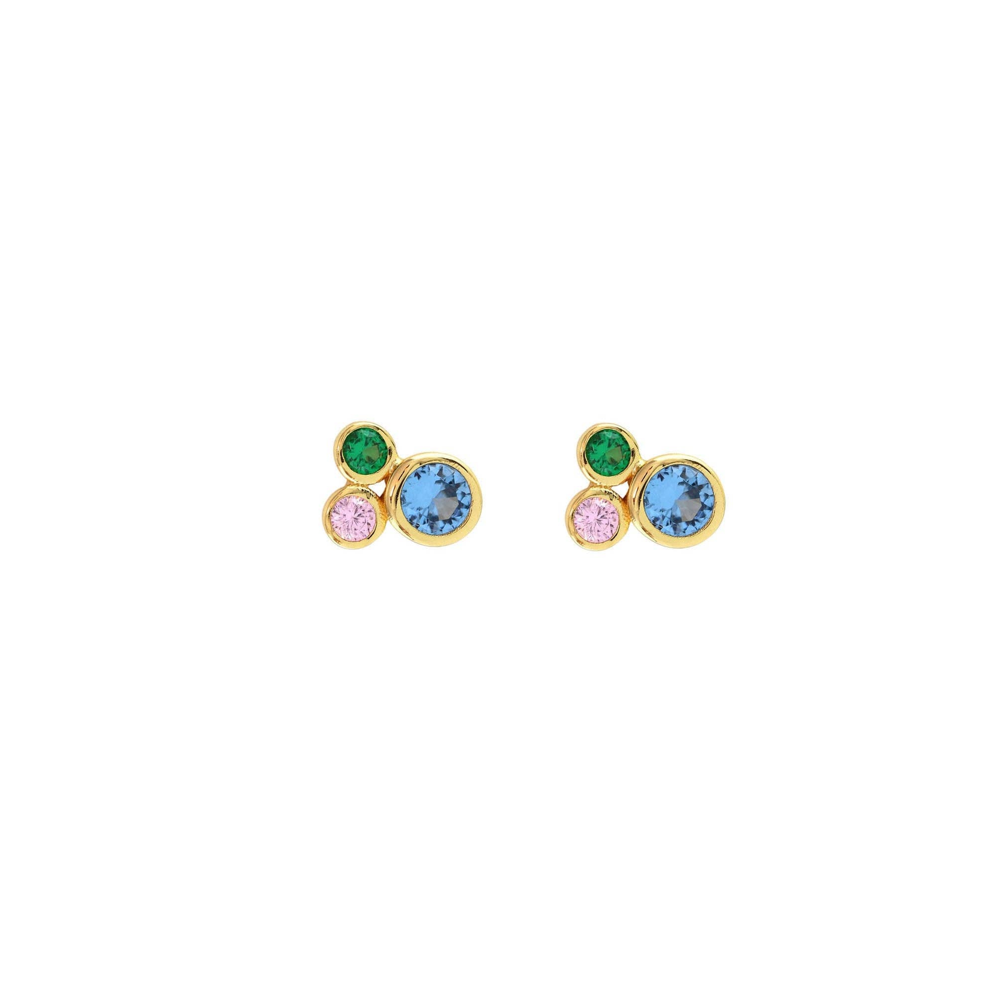 Kris Nations- Modernist Bezel Crystal Stud Earrings