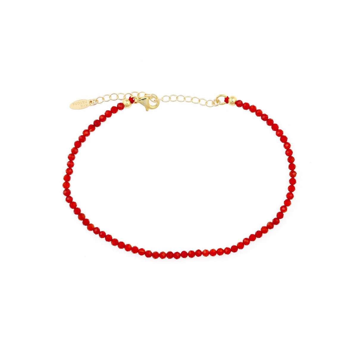 Petite Gemstone Beaded Bracelet Carnelian Red Green Malachite Blue Lapis Black Onyx Ships from CA