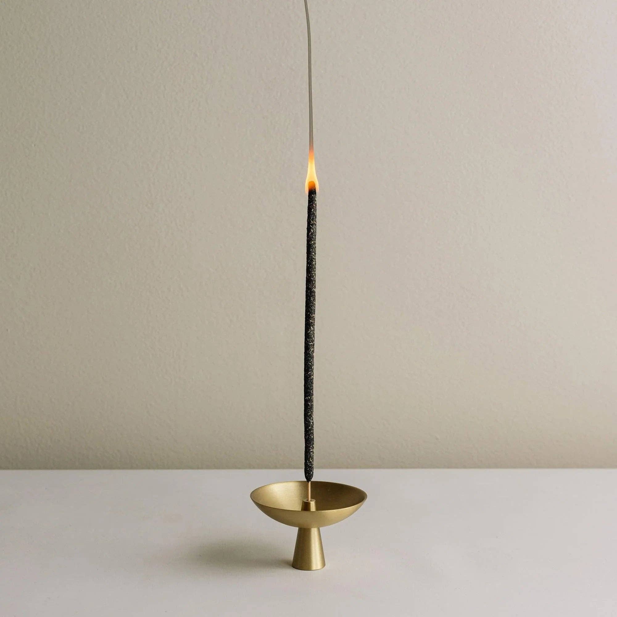Cedar and Myrrh- Brass Incense Holder with Ash Catcher