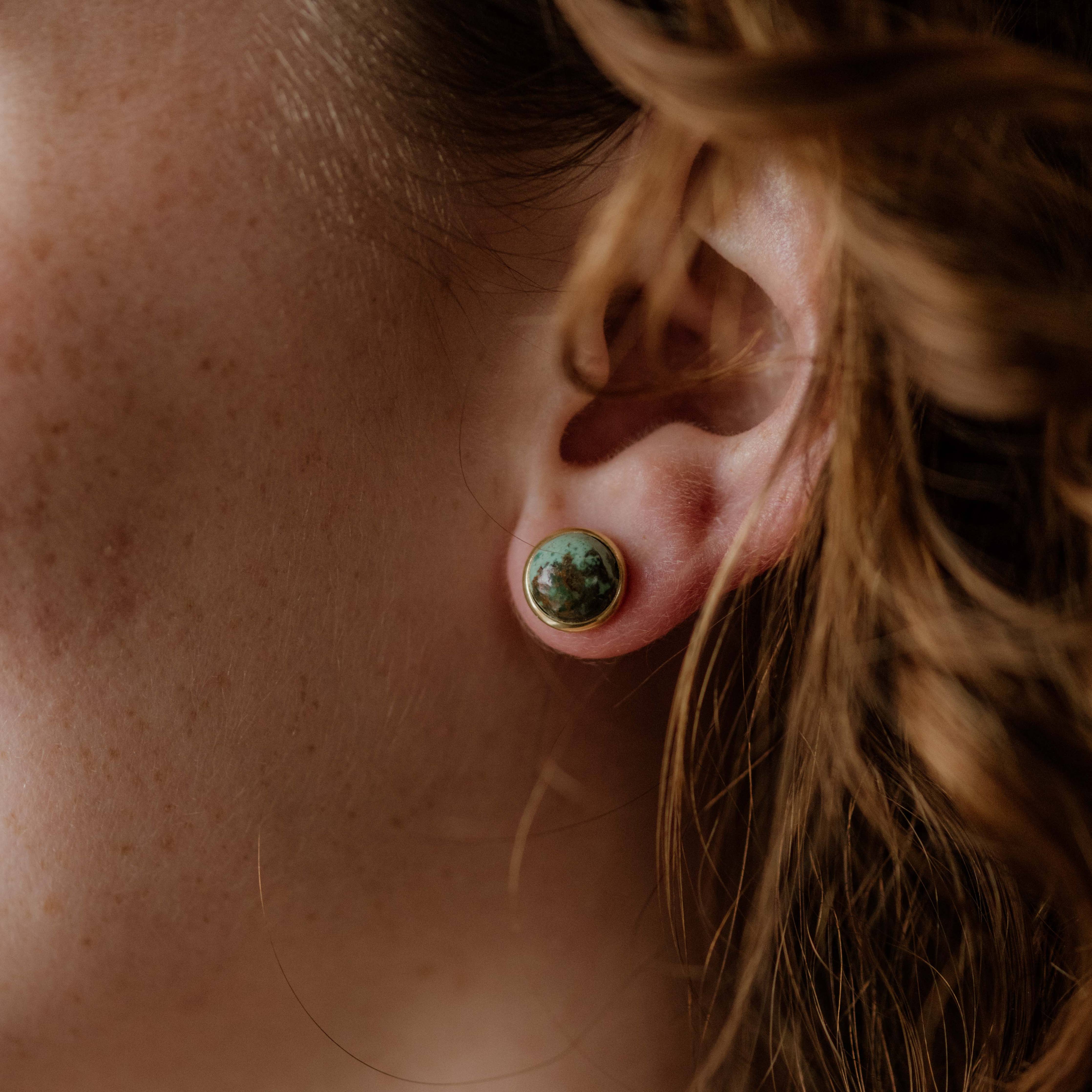 Commonform- Hyalite Studs // Turquoise: Brass / 8mm