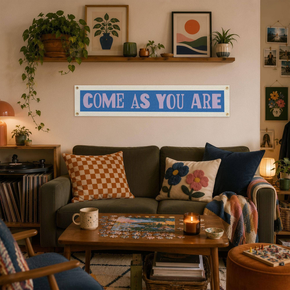 Come As You Are Felt Banner