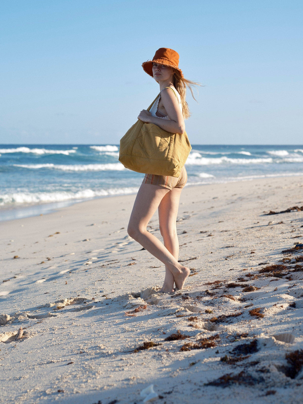 Mollusk- Basket Hat in Burnt Orange