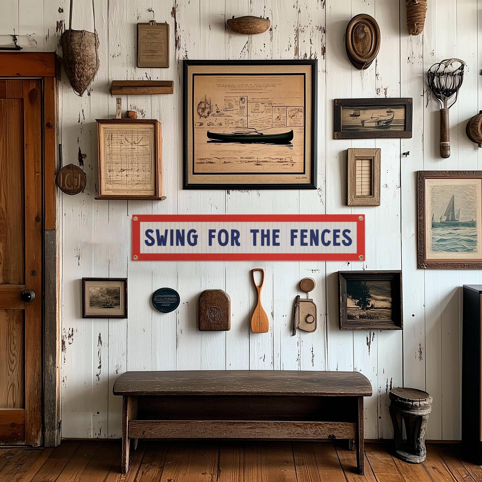 Swing For The Fences Felt Sign Banner