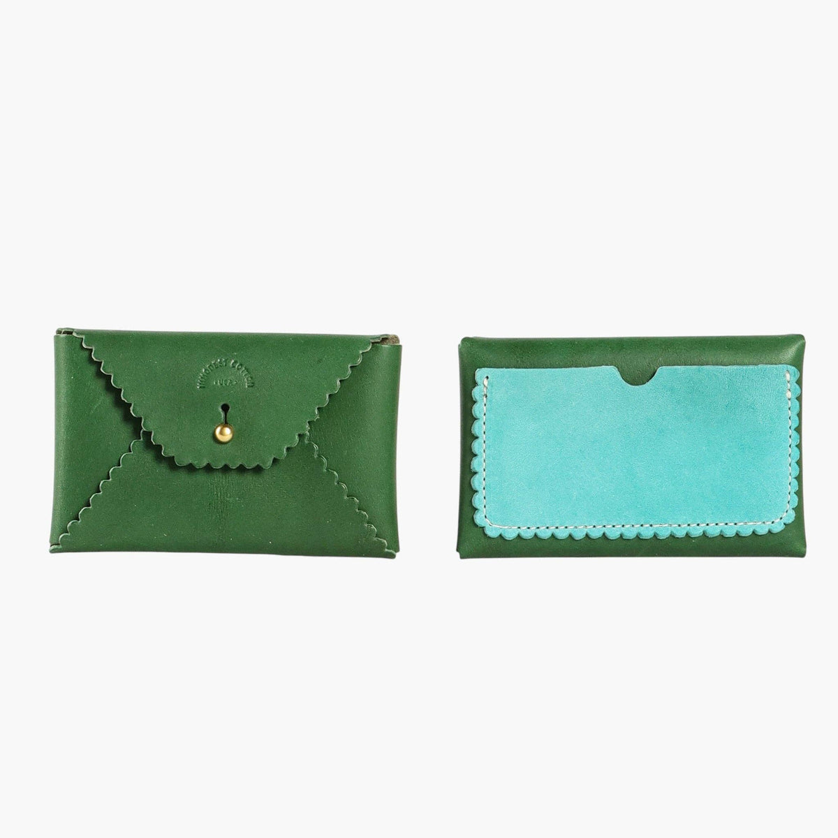 IMMODEST COTTON- Scallop Wallet | Pine + Robin's Egg