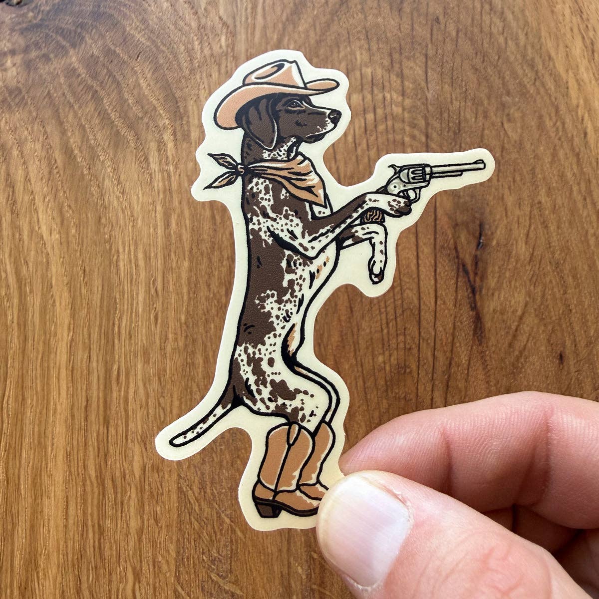 German Shorthaired Pointer Outlaw 3 Inch Matte Vinyl Sticker
