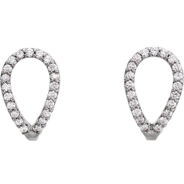 Diamond J-Hoop Earring