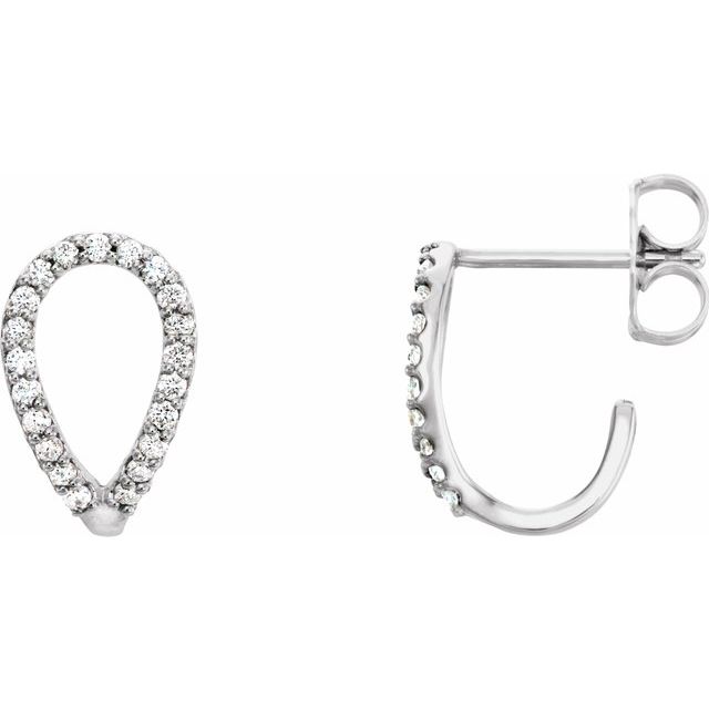 Diamond J-Hoop Earring