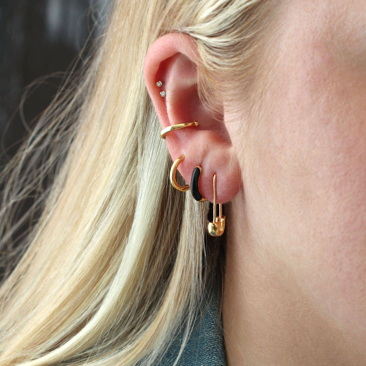Enamel Huggie Hoop Earrings 18K Gold Vermeil | Sterling Silver 12mm Hoops Multiple Colors Hinge Closure Nickel Free Hypoallergenic Ships from CA