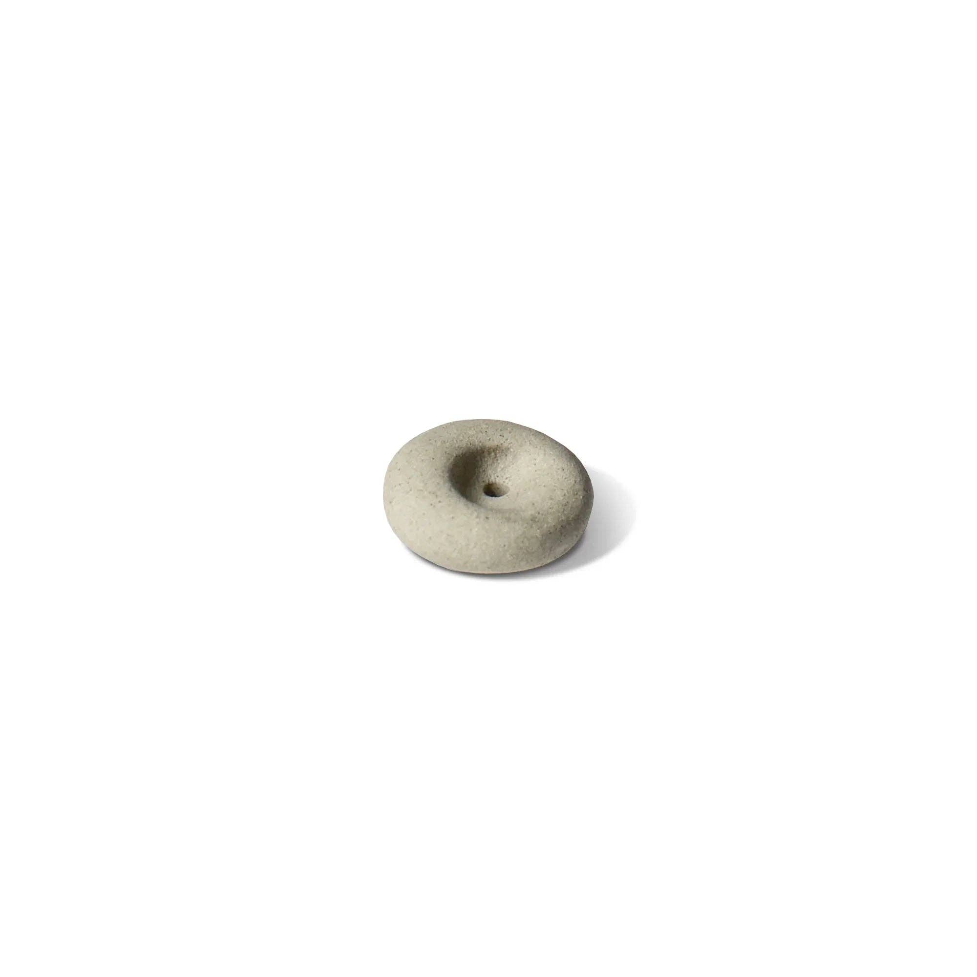 Cedar and Myrrh- Mini Light Grey Ceramic Pebble Incense Holder