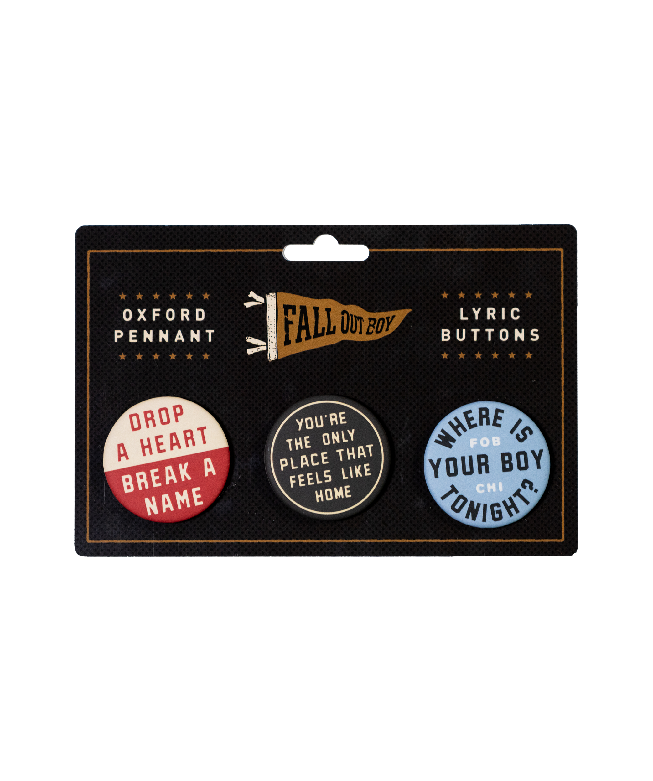Fall Out Boy Lyrics Button Pack • Fall Out Boy x Oxford Pennant
