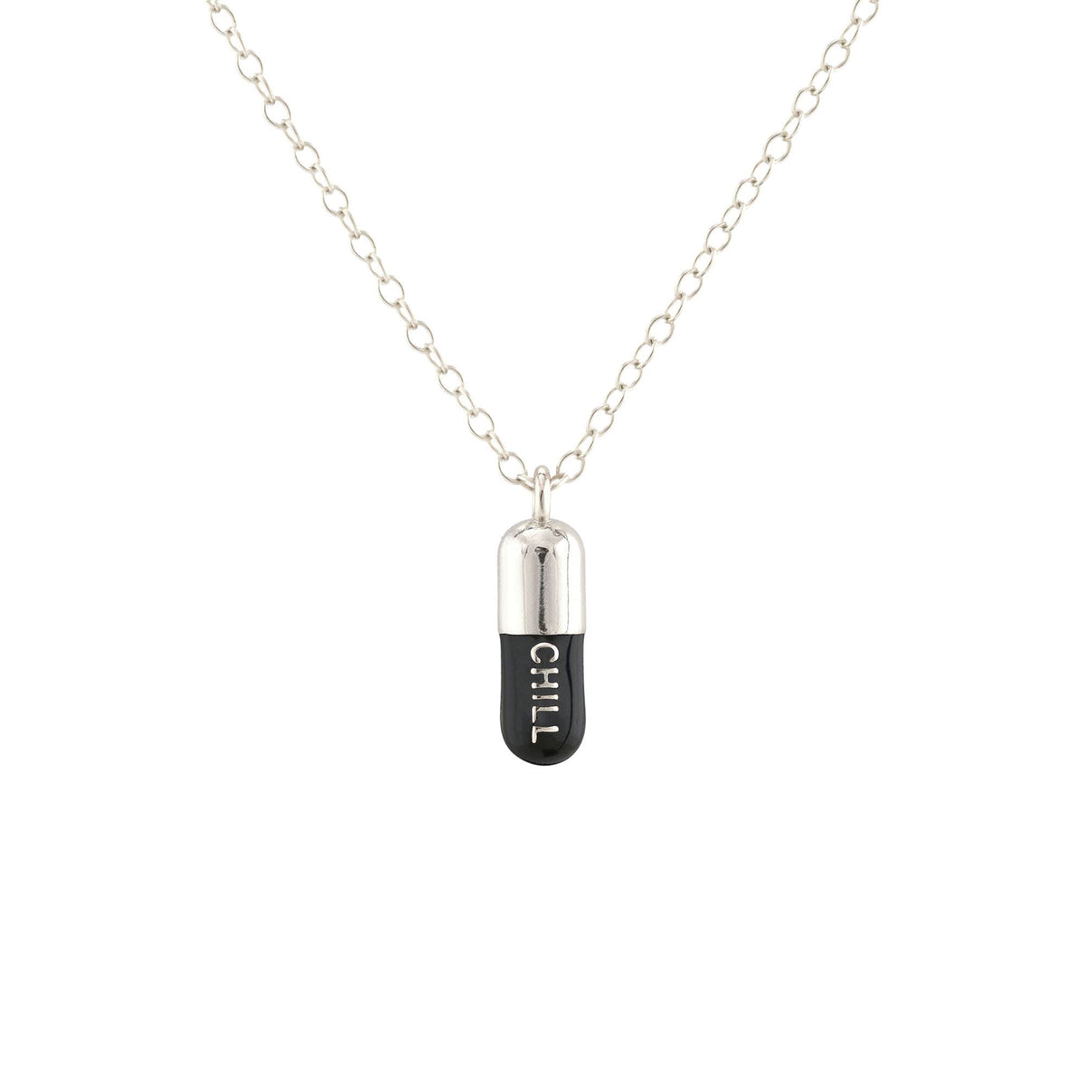 Chill Pill Enamel Necklace 18K Gold Vermeil | Sterling Silver Charm | Gold Filled | Sterling Silver Chain Multiple Colors 16-18 Inches Nickel Free Ships from CA
