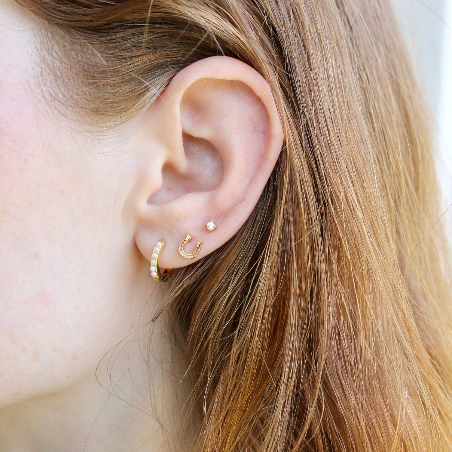 Pearl 12mm Huggie Hoop Earrings 18K Gold Vermeil | Sterling Silver 12mm Hoop Hinge Closure Nickel Free Hypoallergenic Ships from CA