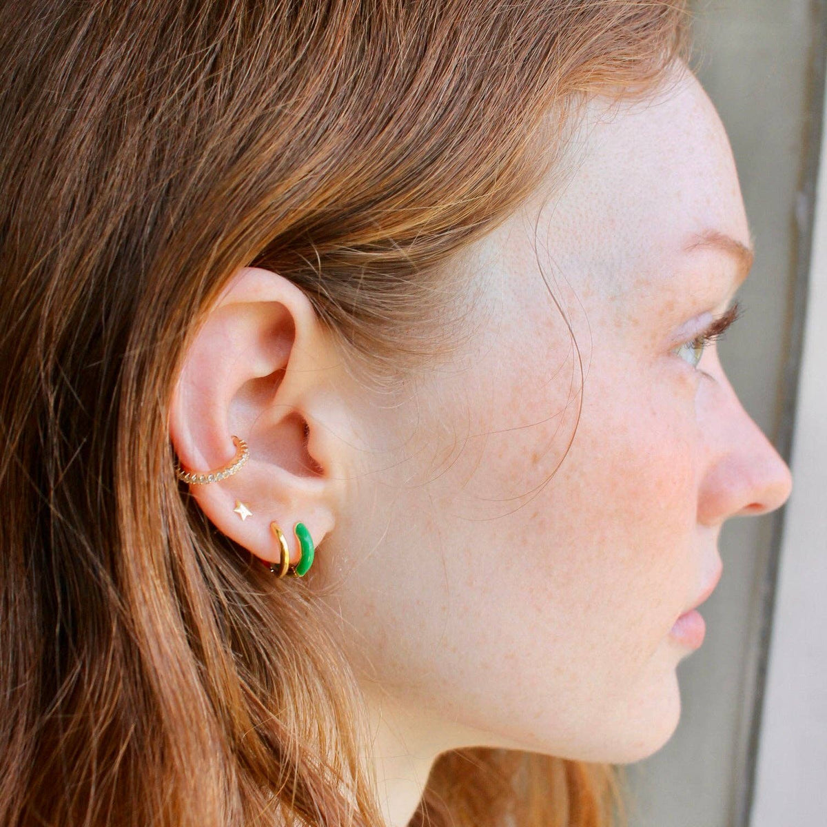 Enamel Huggie Hoop Earrings 18K Gold Vermeil | Sterling Silver 12mm Hoops Multiple Colors Hinge Closure Nickel Free Hypoallergenic Ships from CA