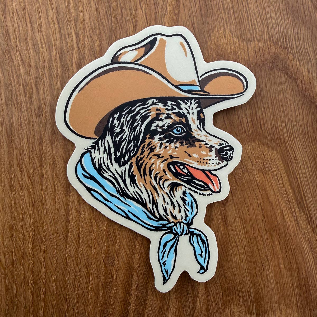 Australian Shepherd (Blue Merle) Cowdog 4 Inch Matte Vinyl Sticker