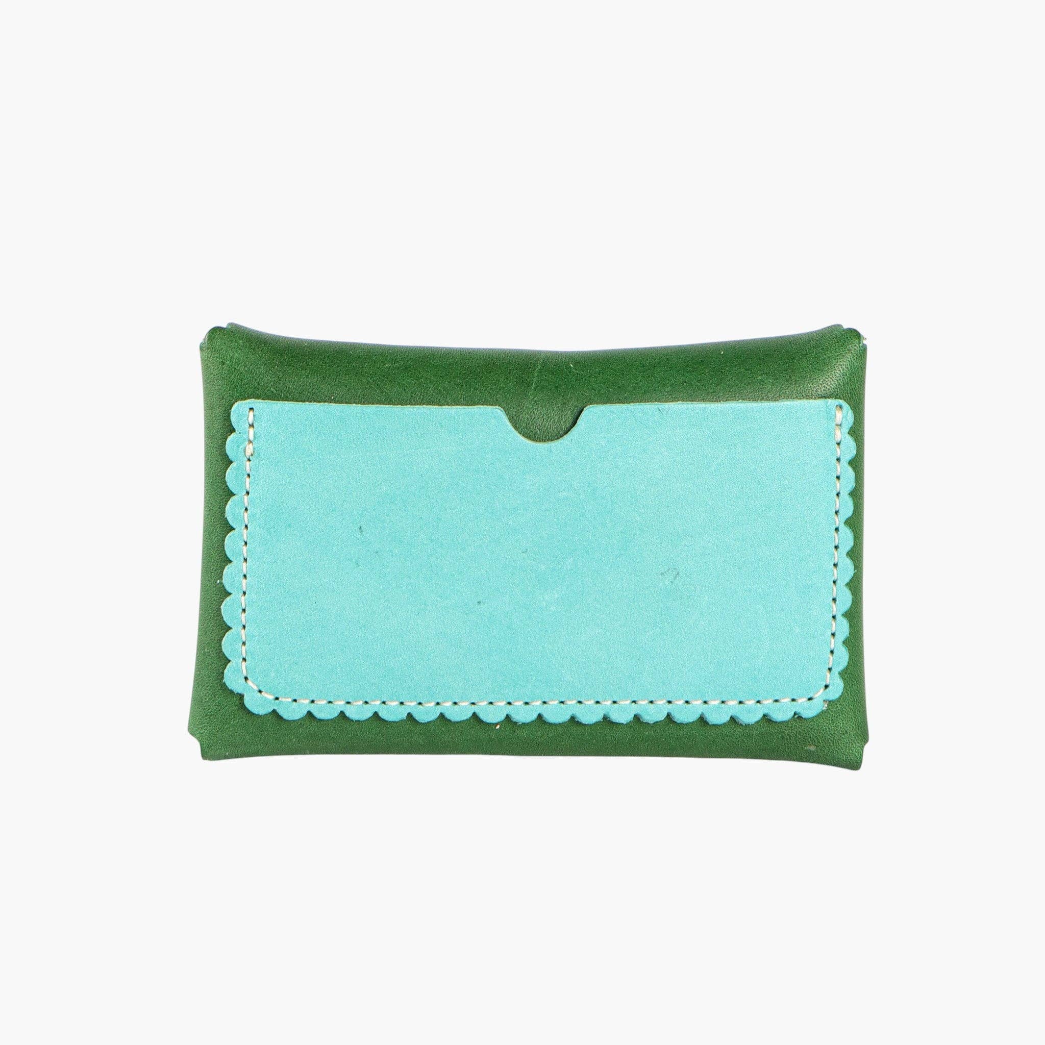 IMMODEST COTTON- Scallop Wallet | Pine + Robin's Egg