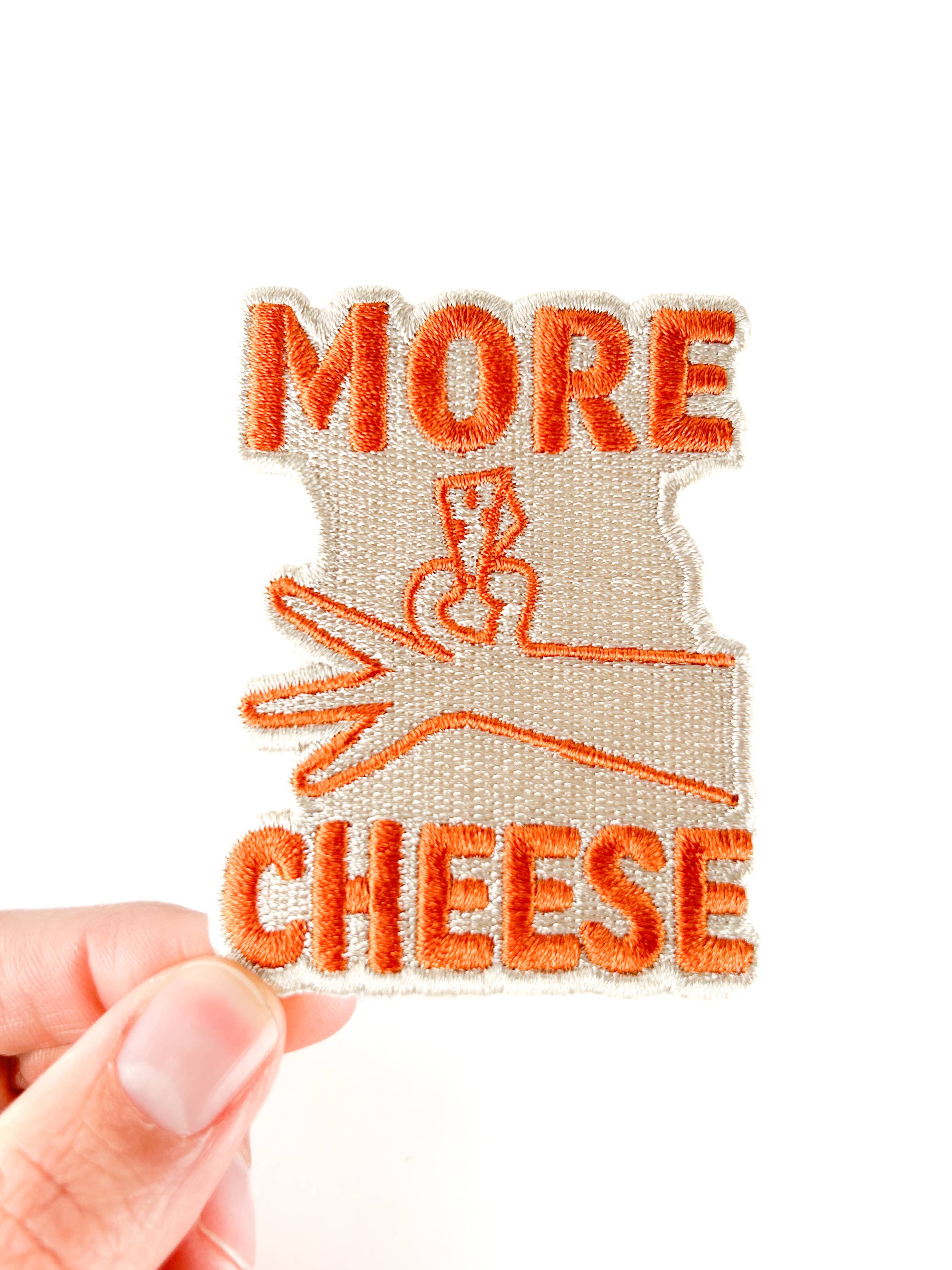 More Cheese Embroidered Patch Funny Food Iron On Hats Totes
