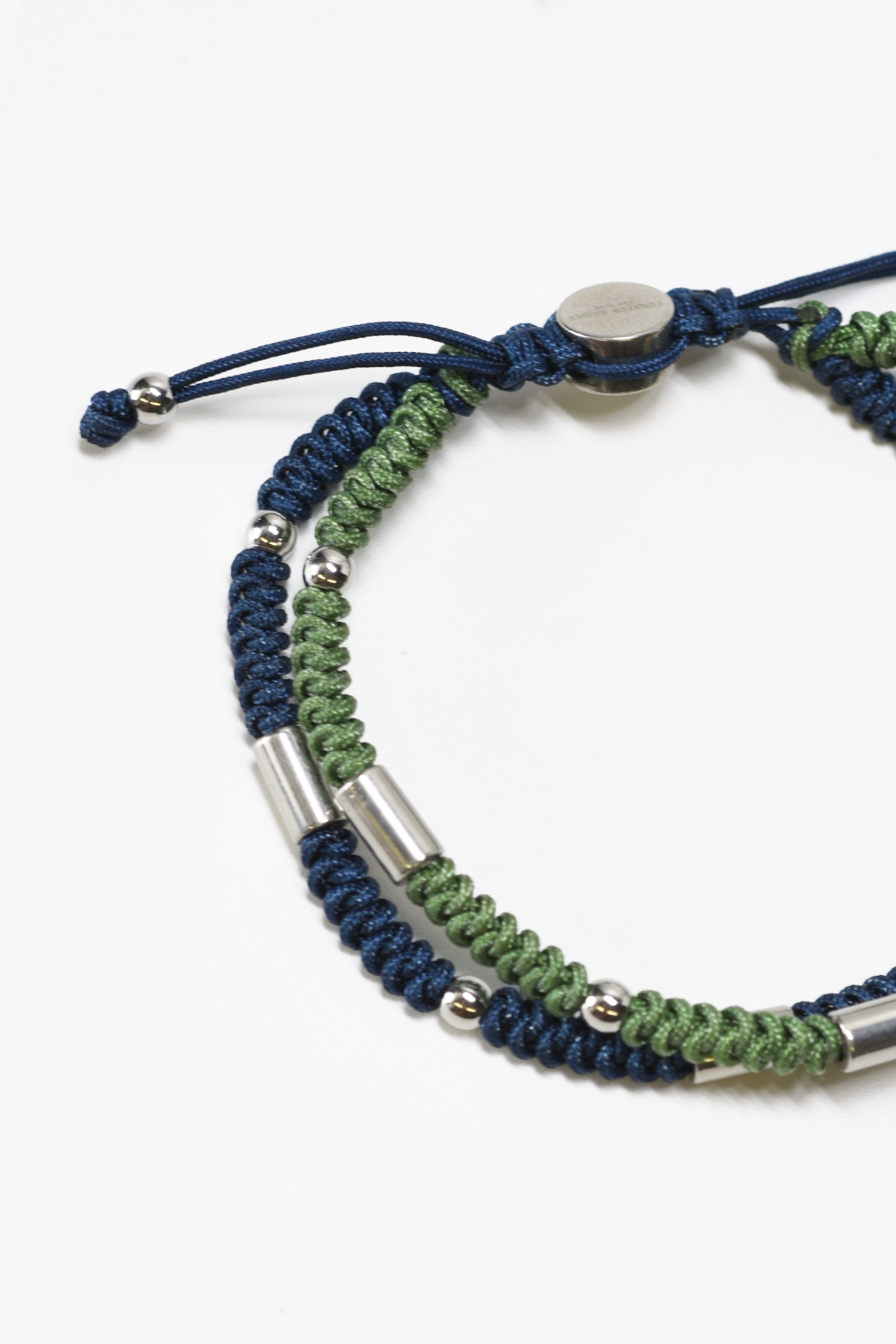 Navy & Moss Double Cord Bracelet