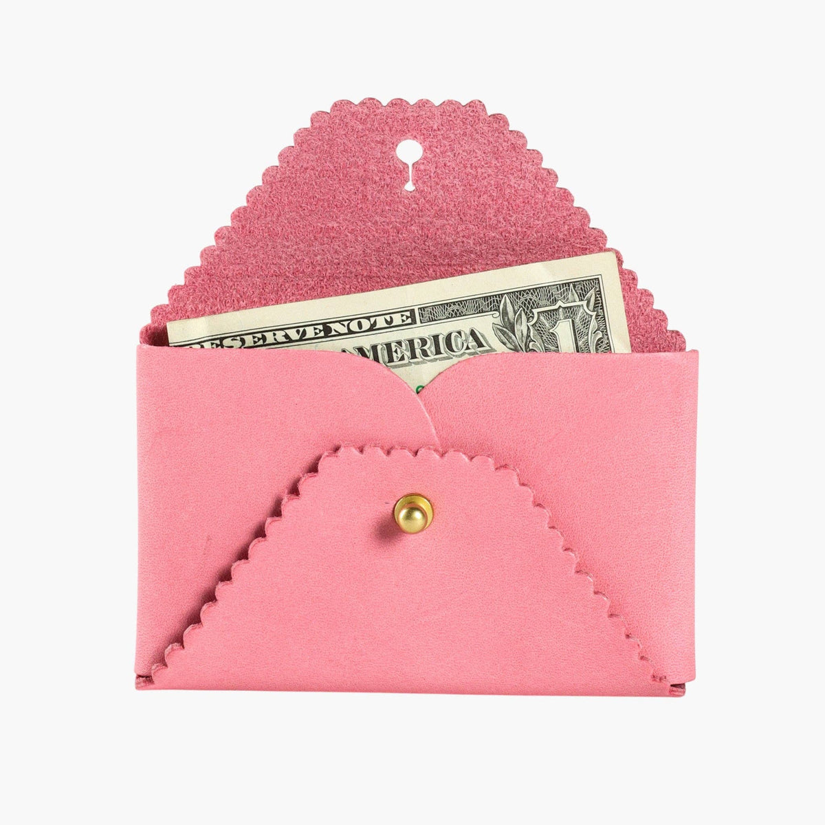 IMMODEST COTTON- Scallop Wallet | Carnation + Orange