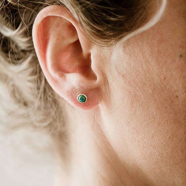 Commonform- Hyalite Studs // Turquoise: Brass / 8mm