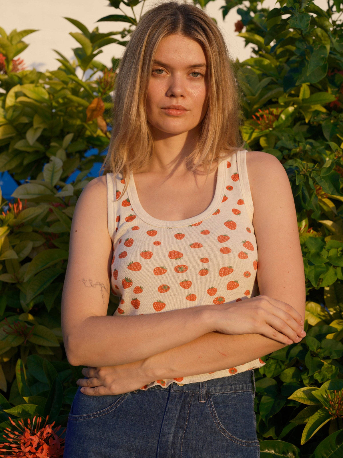 Mollusk- Hemp Rib Tank in Strawberry