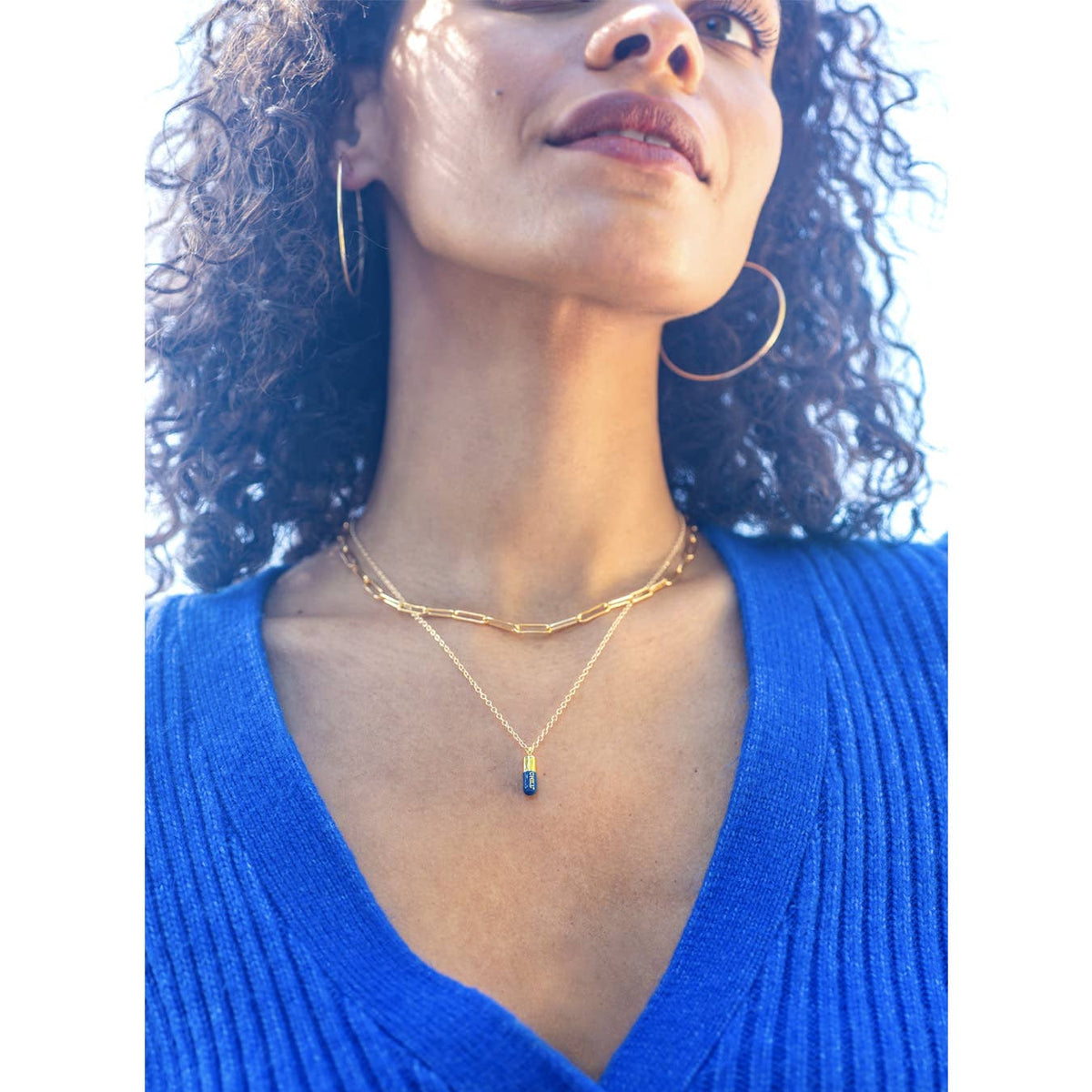 Chill Pill Enamel Necklace 18K Gold Vermeil | Sterling Silver Charm | Gold Filled | Sterling Silver Chain Multiple Colors 16-18 Inches Nickel Free Ships from CA