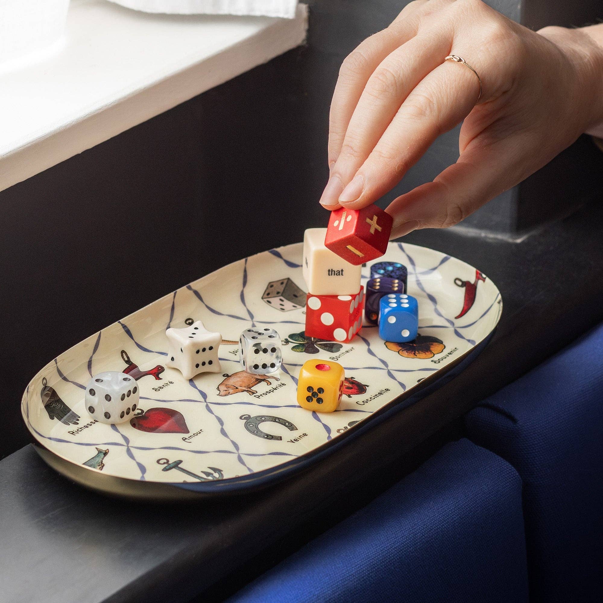 Oval Enamel Tray - Charms
