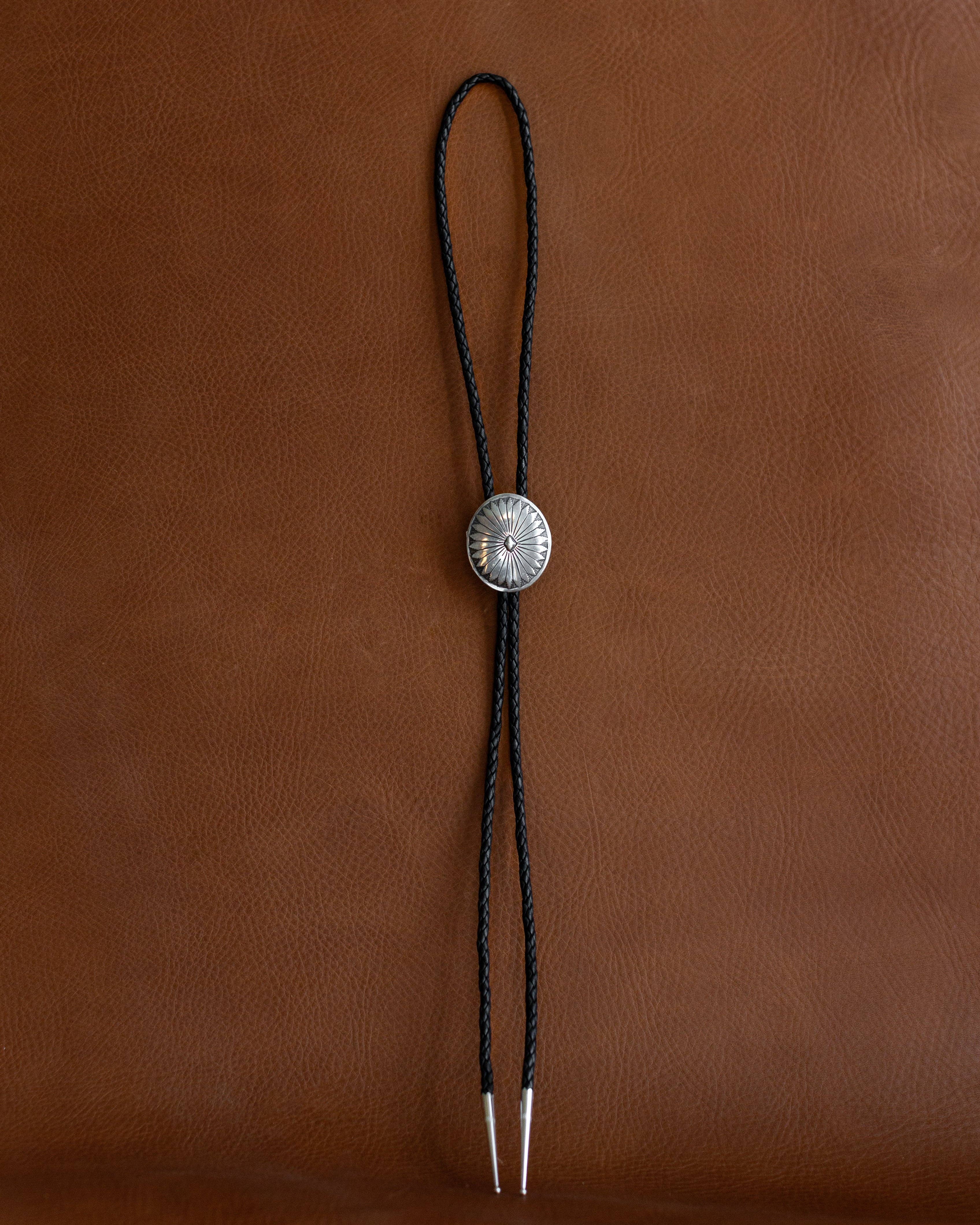 STERLING SILVER BOLO TIE WITH TIPS
