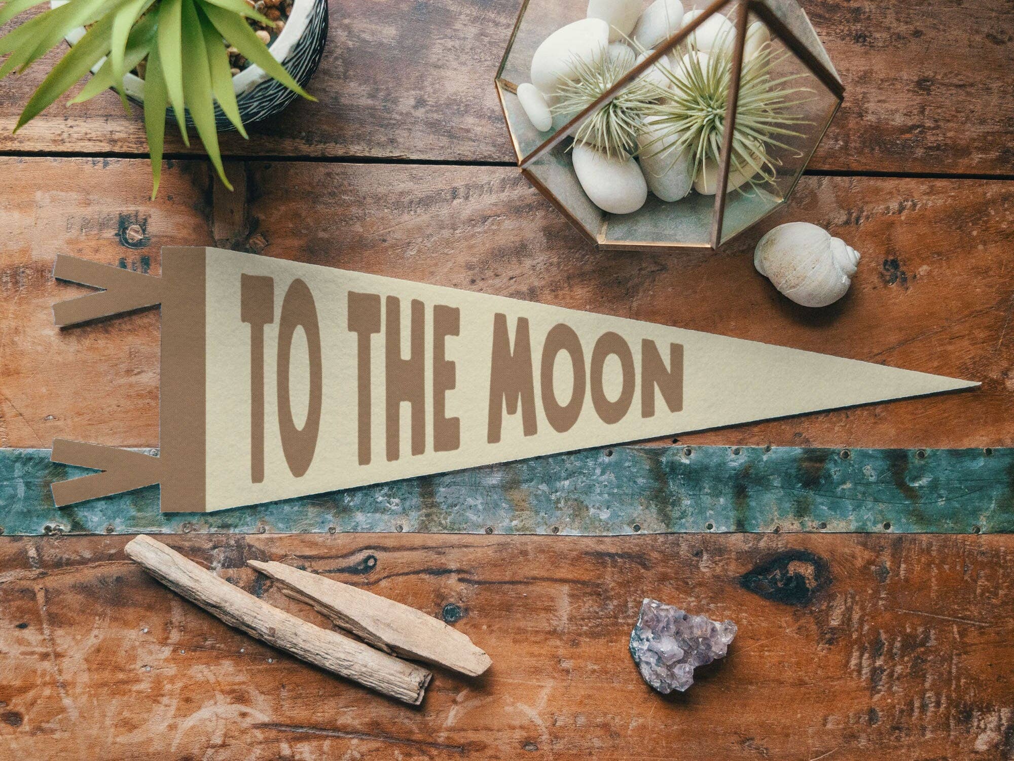 To The Moon Felt Pennant - Bold Vintage