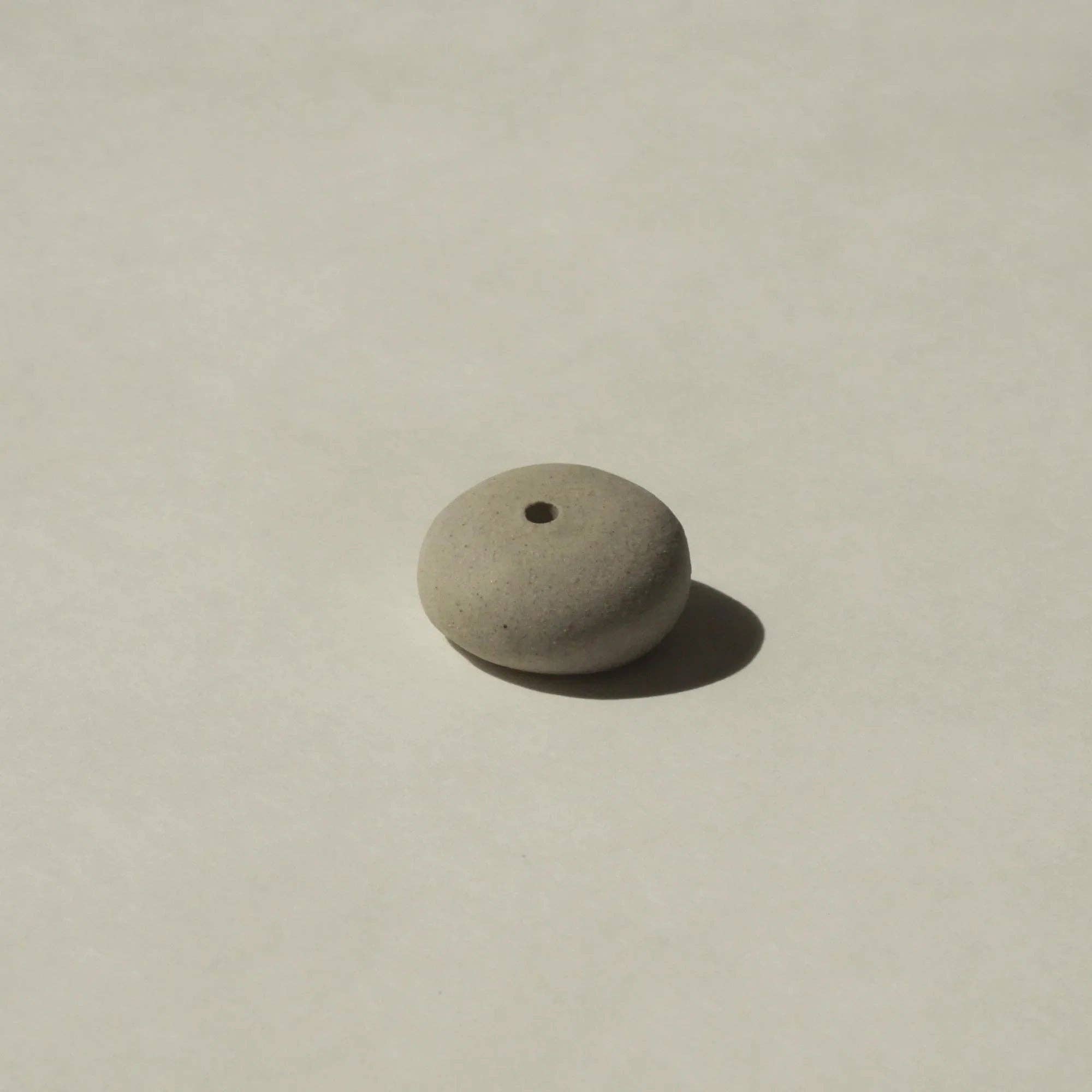 Cedar and Myrrh- Mini Light Grey Ceramic Pebble Incense Holder