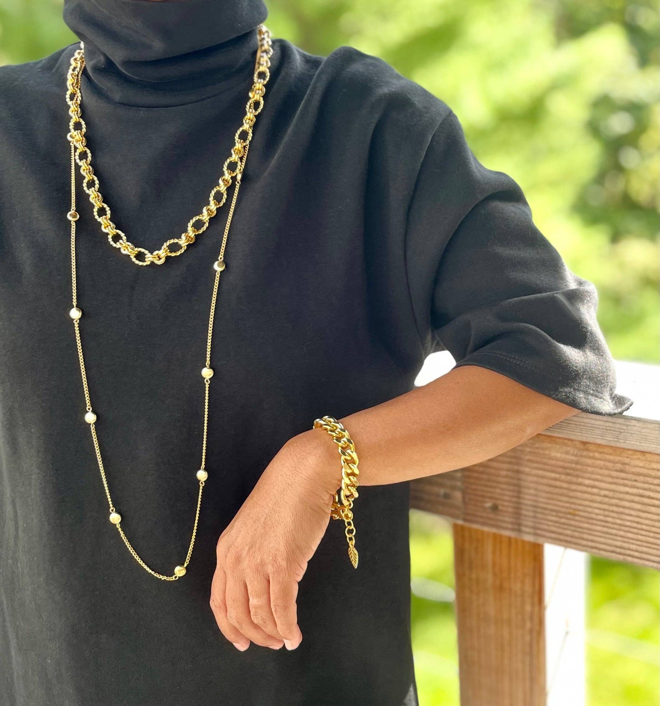 18k Matte Gold Curb Chain Bracelet