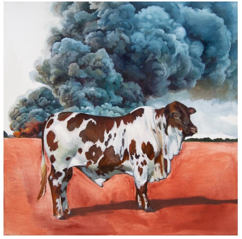 Kym day print “Bull Lets the World Burn”