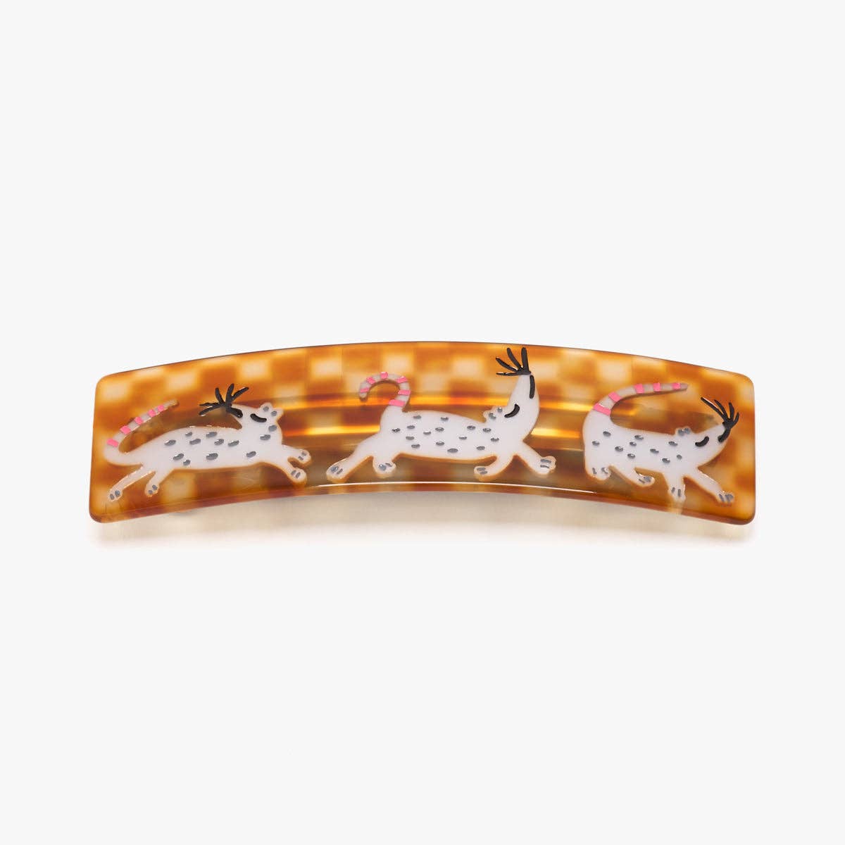 Three Nice Mice French Barrette Tortoise Acetate Hair Clip