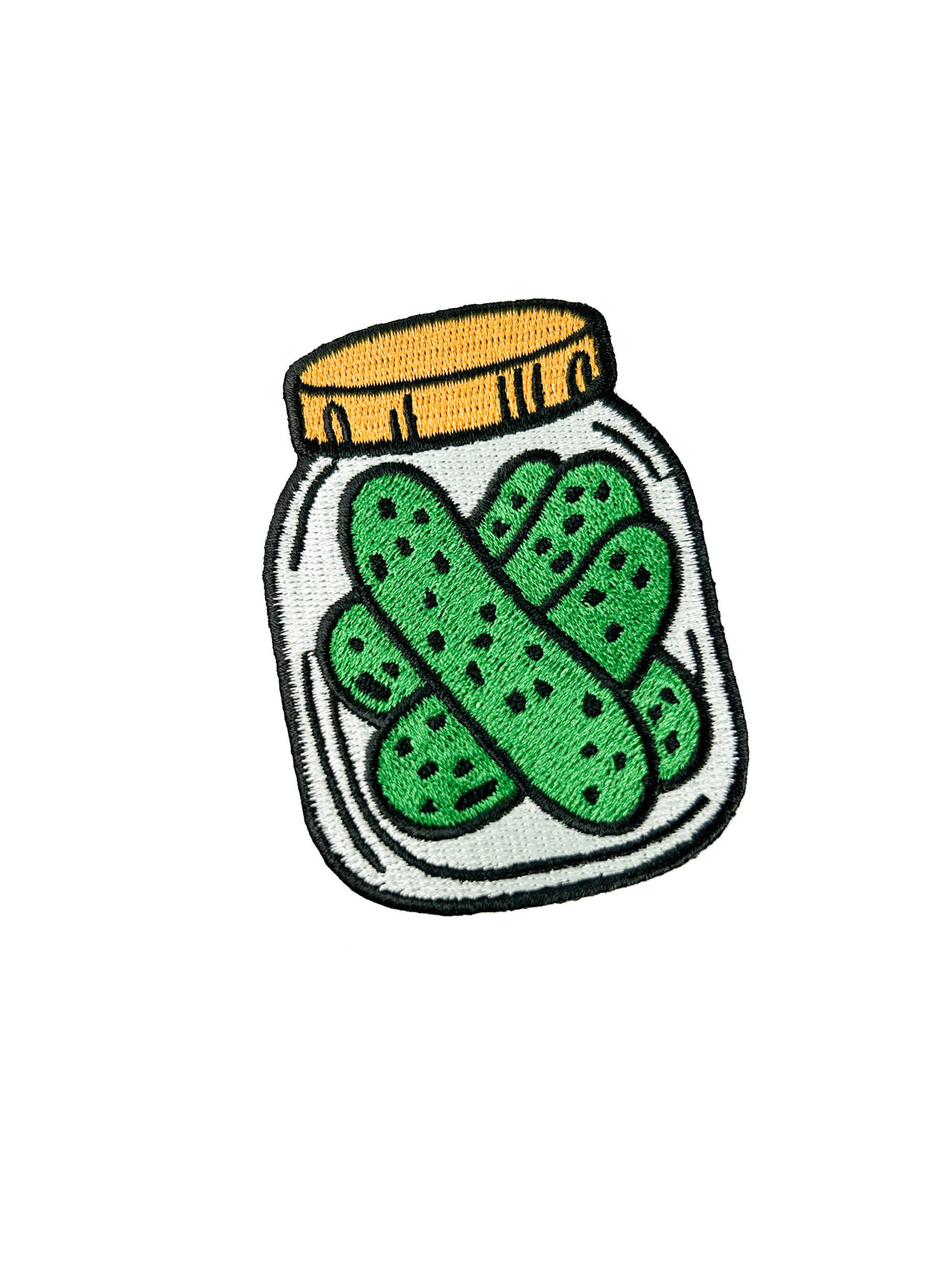 Pickle Jar Patch Funny Food Embroidered Iron On Hat Totes