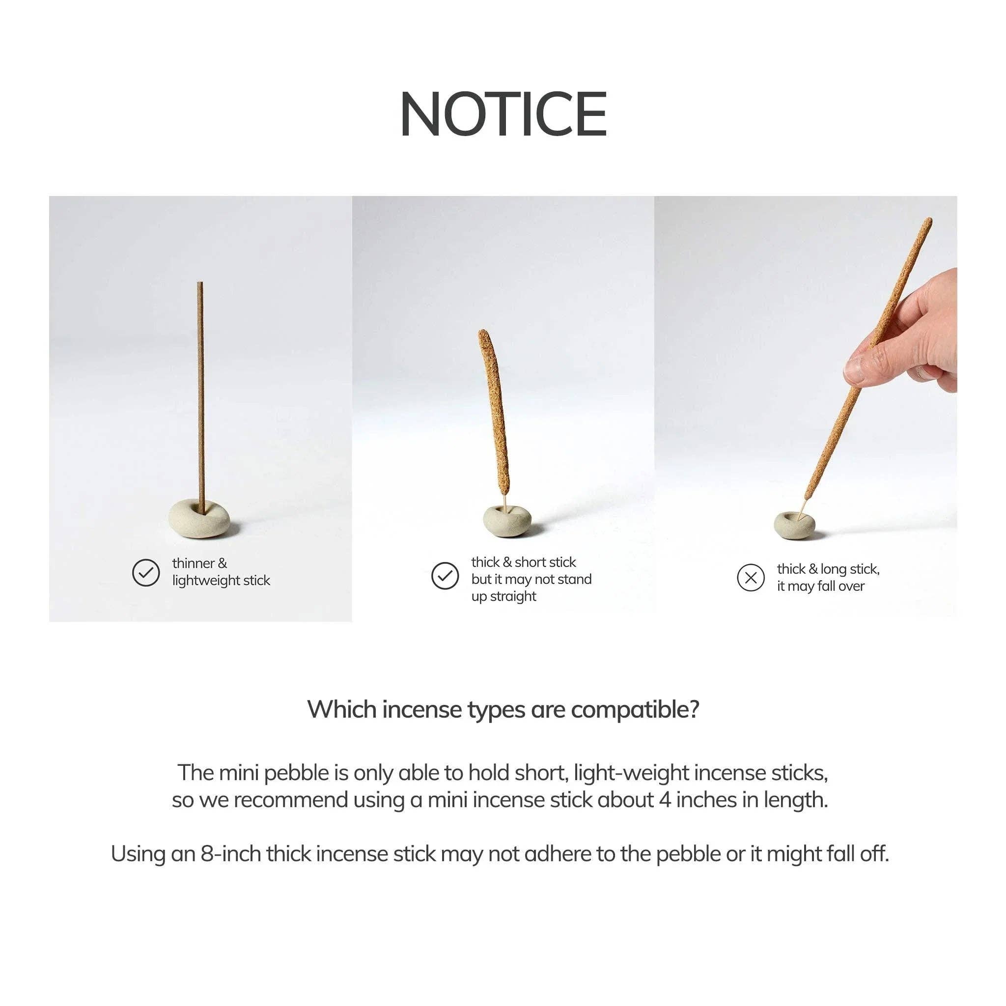 Cedar and Myrrh- Mini Light Grey Ceramic Pebble Incense Holder