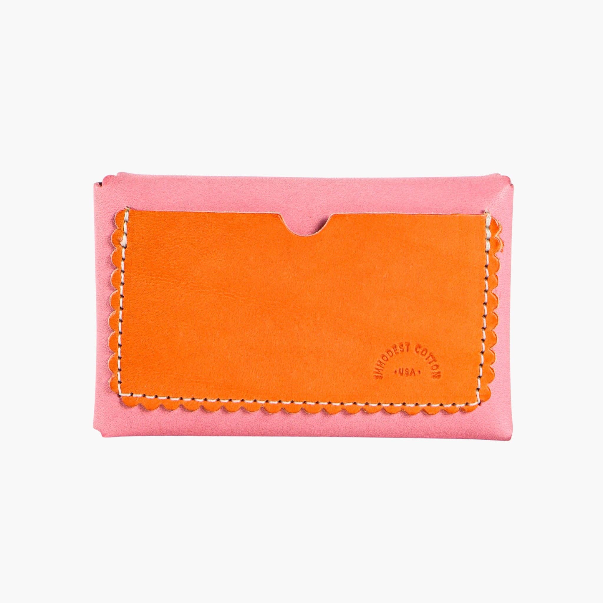 IMMODEST COTTON- Scallop Wallet | Carnation + Orange