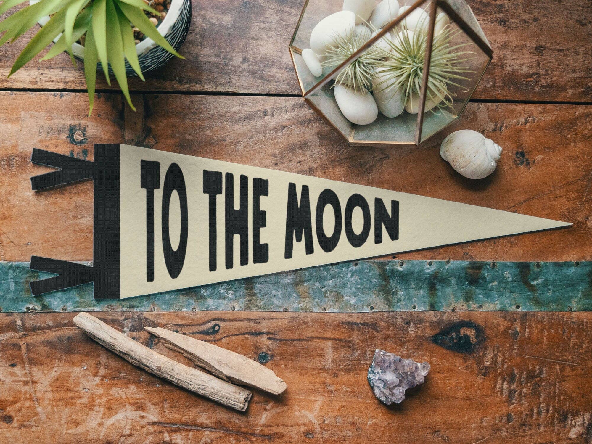 To The Moon Felt Pennant - Bold Vintage