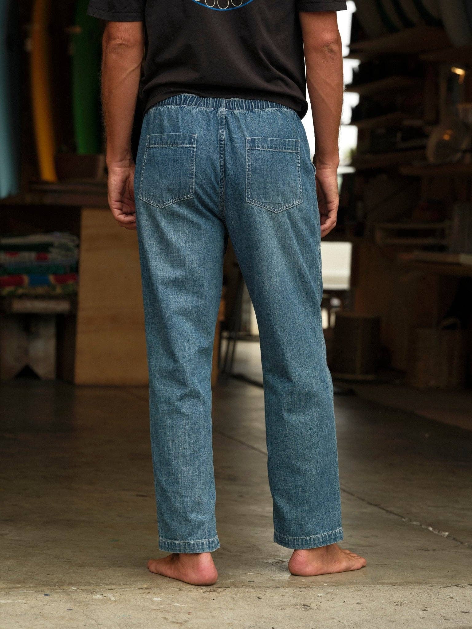 Mollusk- Drawstring Salvador Pants in Vintage Indigo