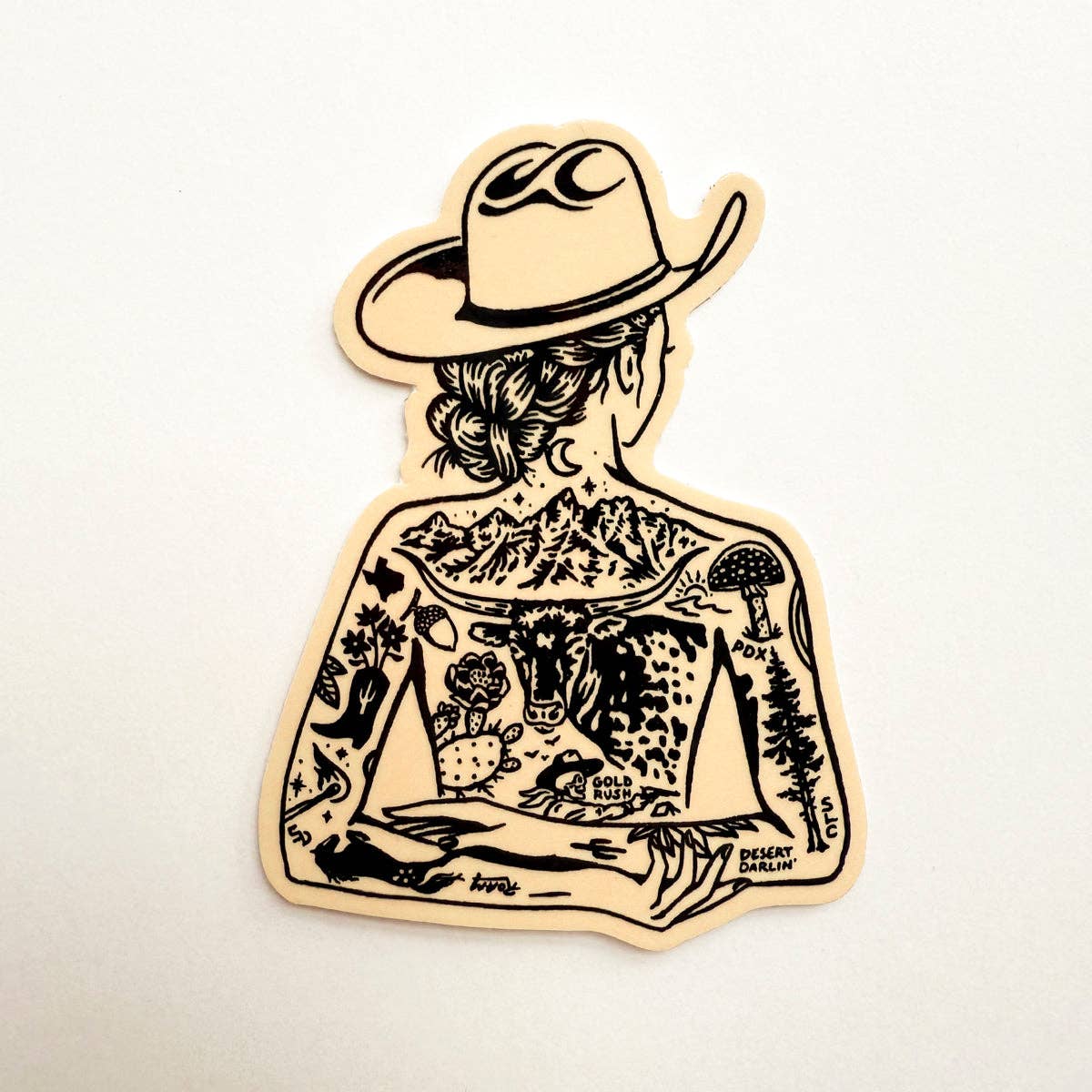 Tattooed Cowgirl #1 3.5 Inch Glossy Sticker