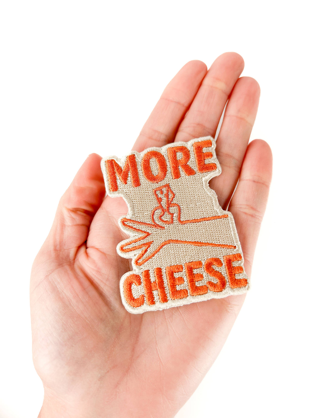 More Cheese Embroidered Patch Funny Food Iron On Hats Totes