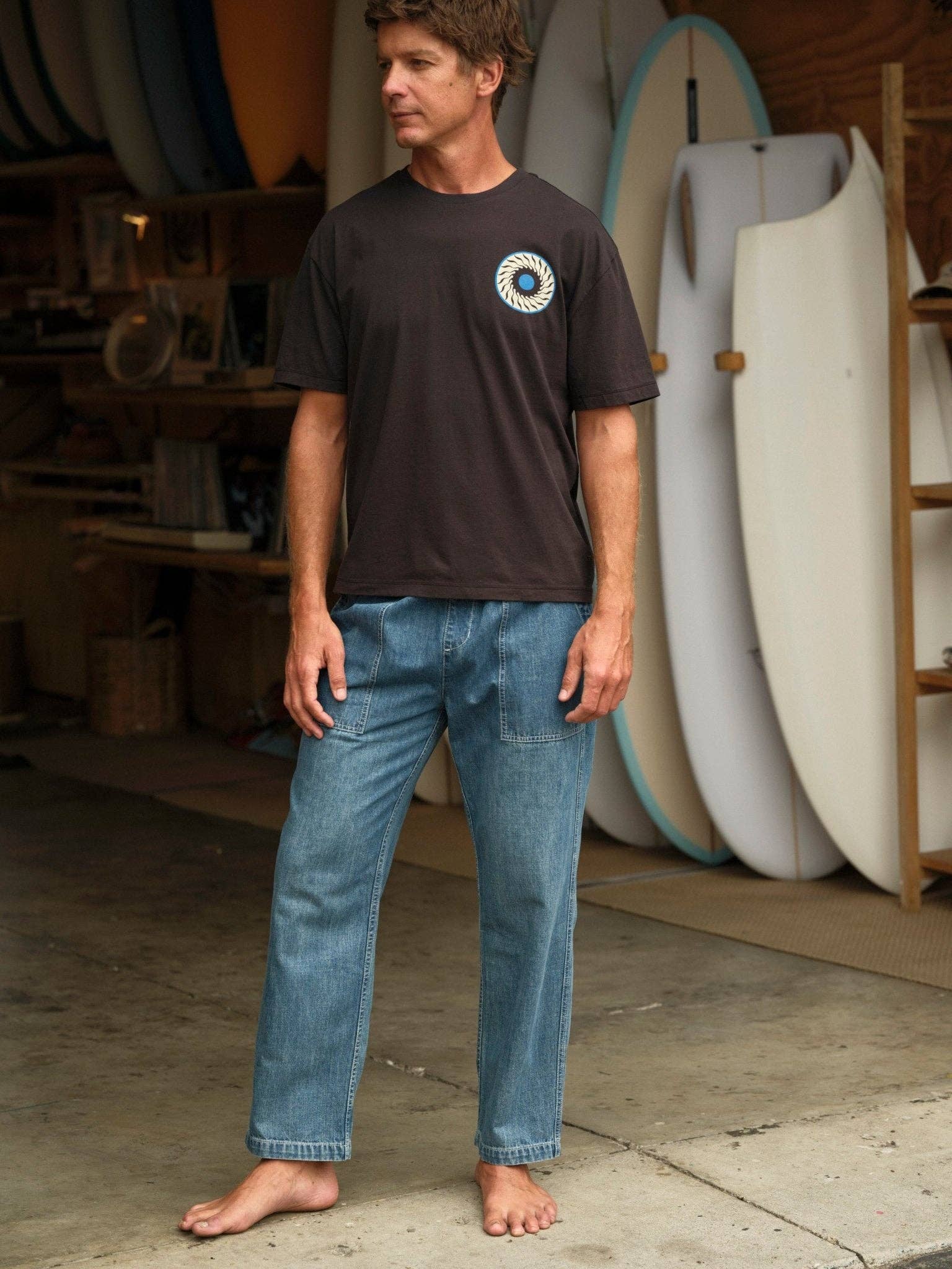 Mollusk- Drawstring Salvador Pants in Vintage Indigo