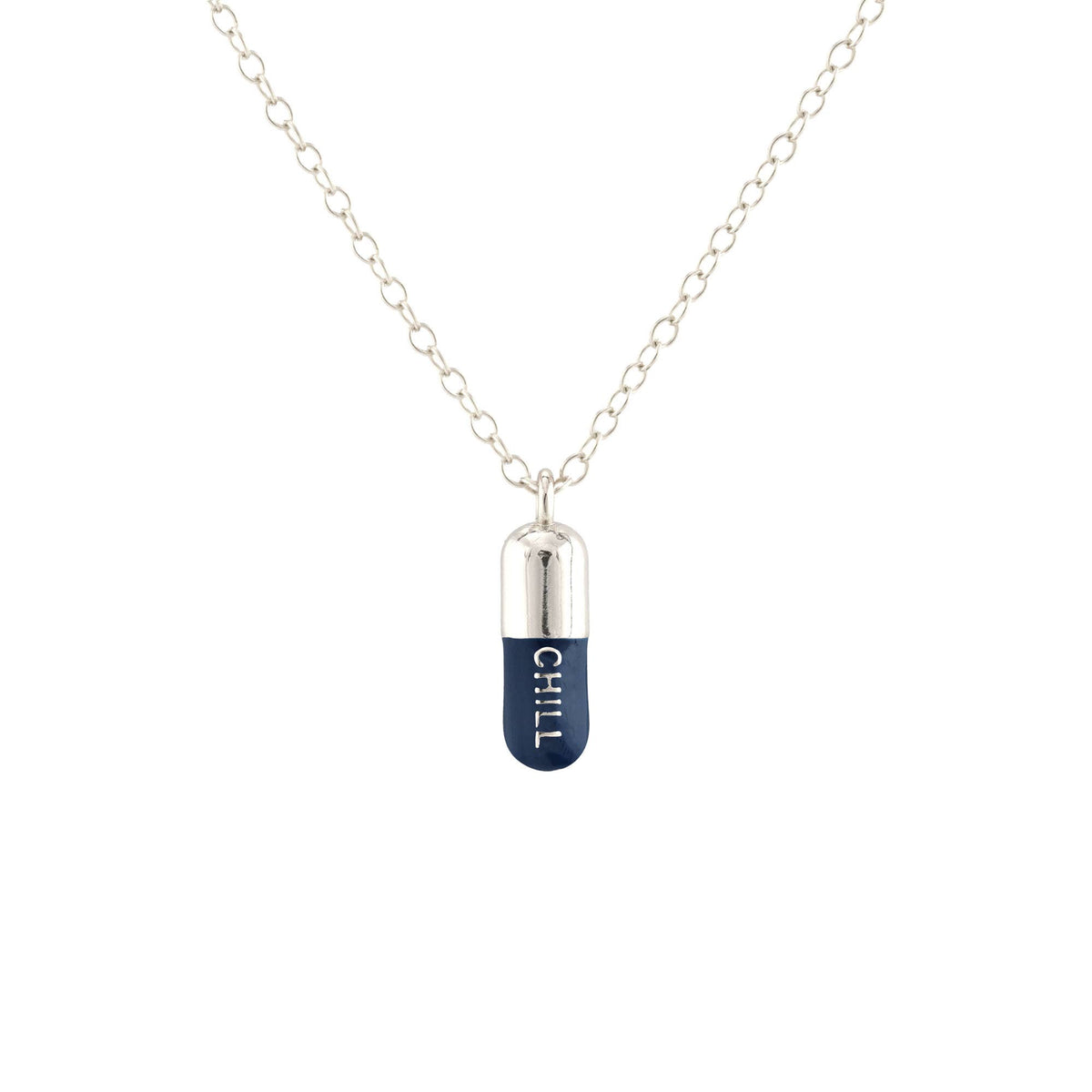 Chill Pill Enamel Necklace 18K Gold Vermeil | Sterling Silver Charm | Gold Filled | Sterling Silver Chain Multiple Colors 16-18 Inches Nickel Free Ships from CA