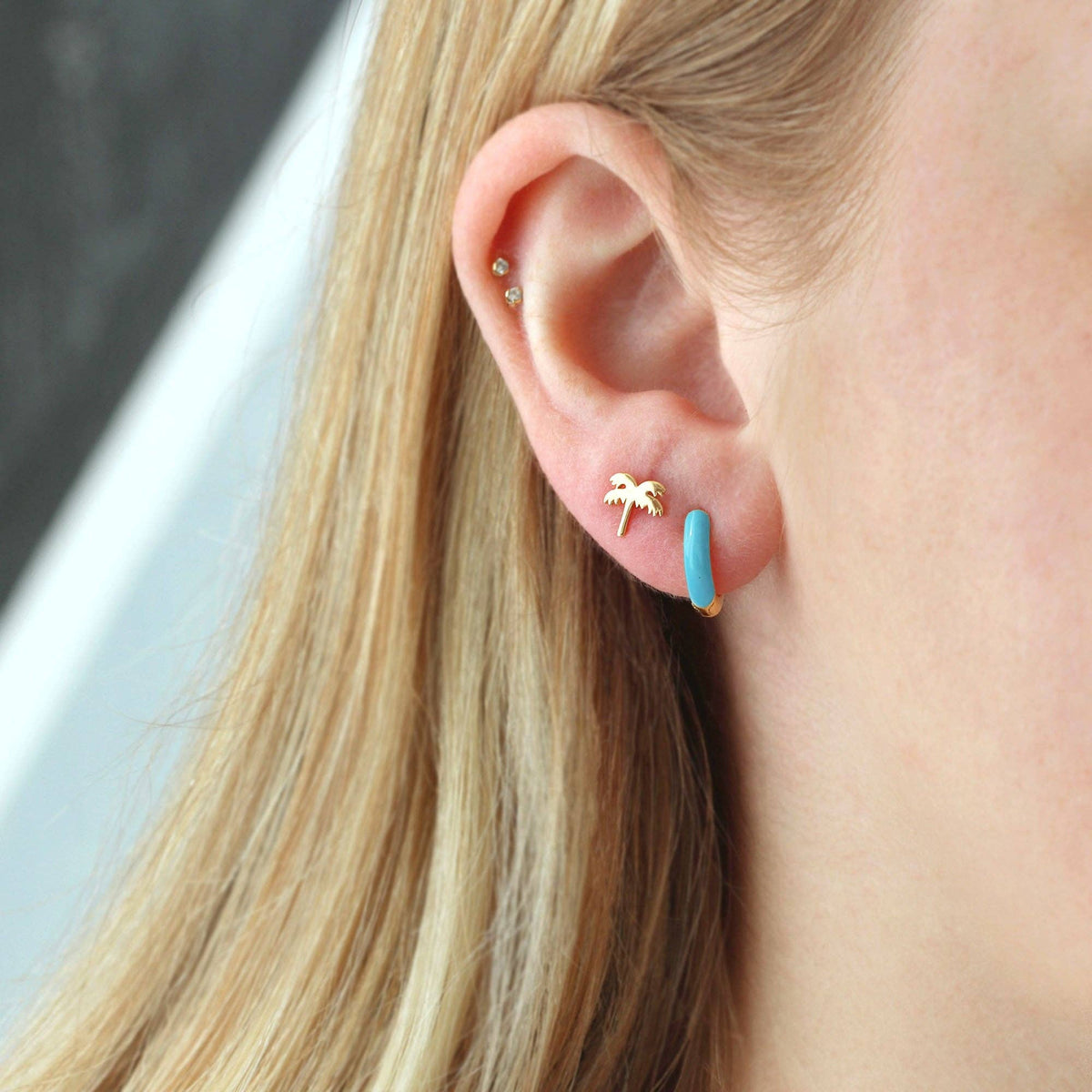 Enamel Huggie Hoop Earrings 18K Gold Vermeil | Sterling Silver 12mm Hoops Multiple Colors Hinge Closure Nickel Free Hypoallergenic Ships from CA