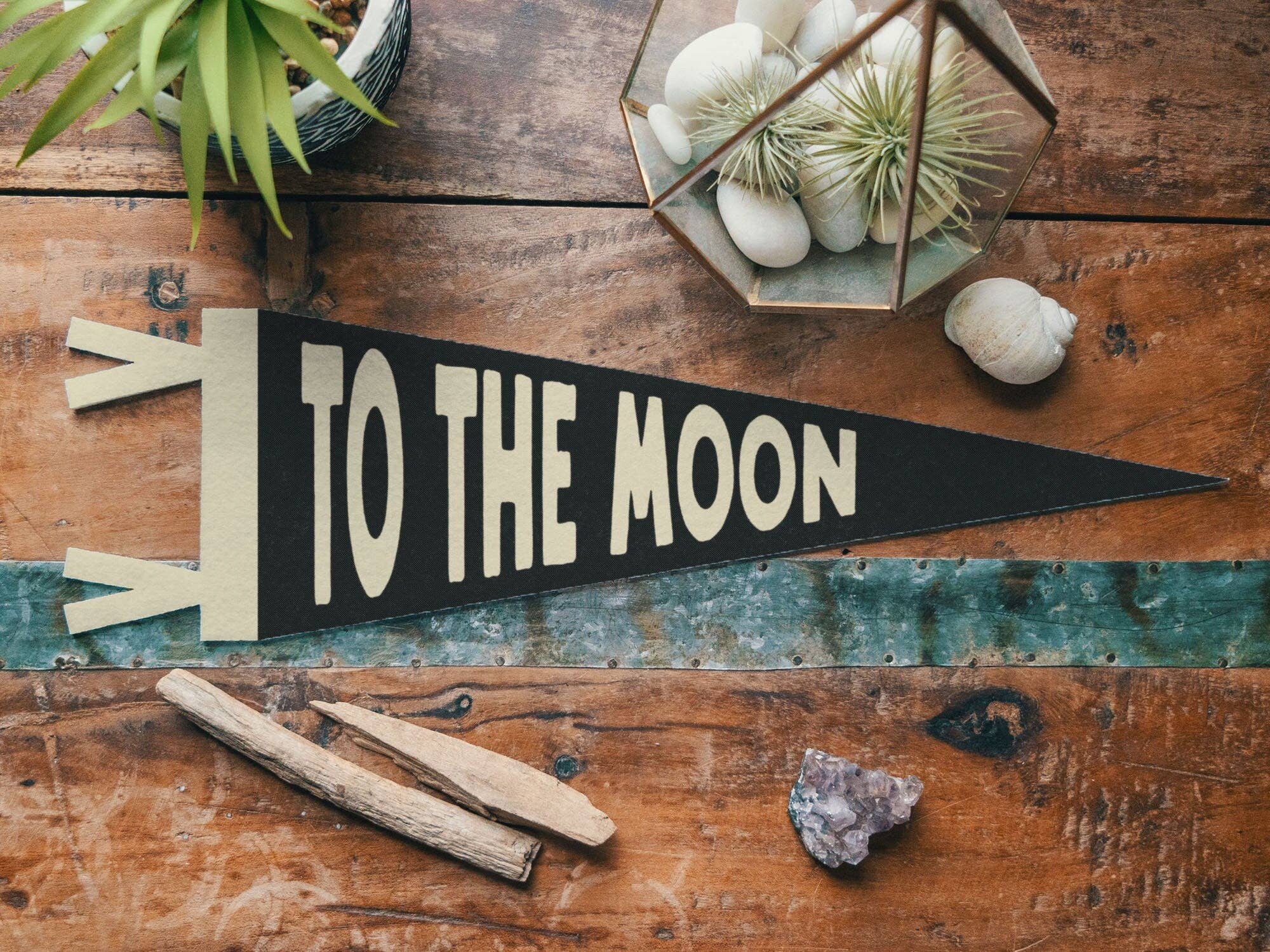 To The Moon Felt Pennant - Bold Vintage