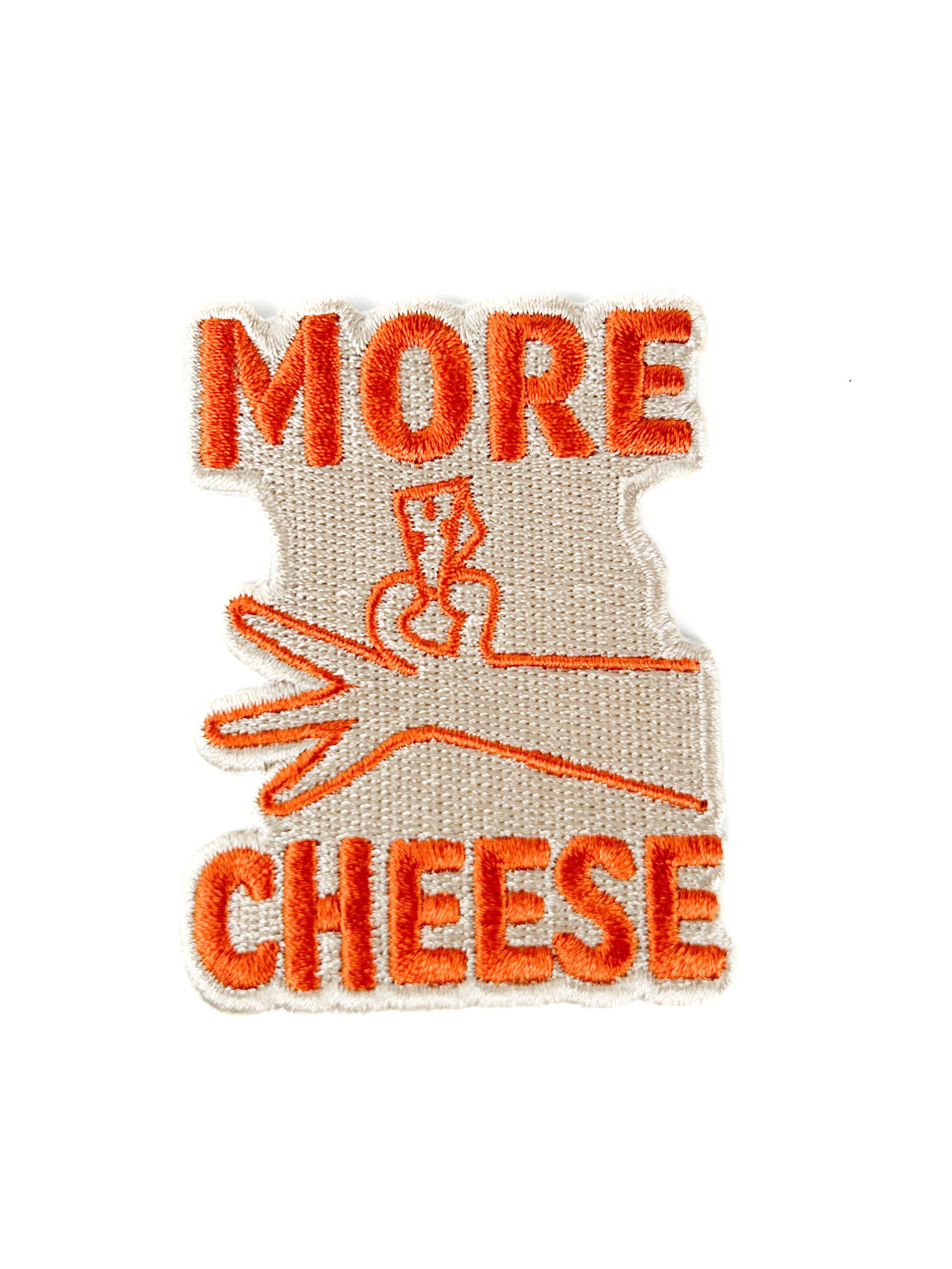 More Cheese Embroidered Patch Funny Food Iron On Hats Totes