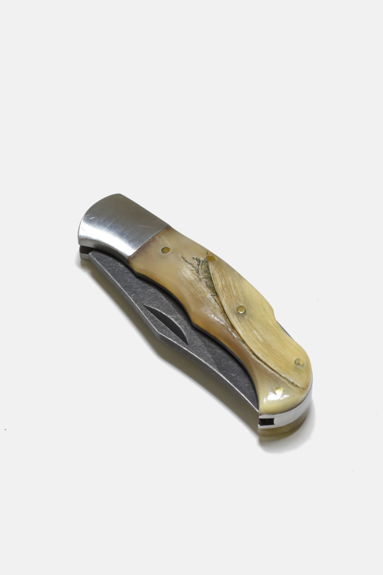 Large Rams Horn Inlay Folding Knife