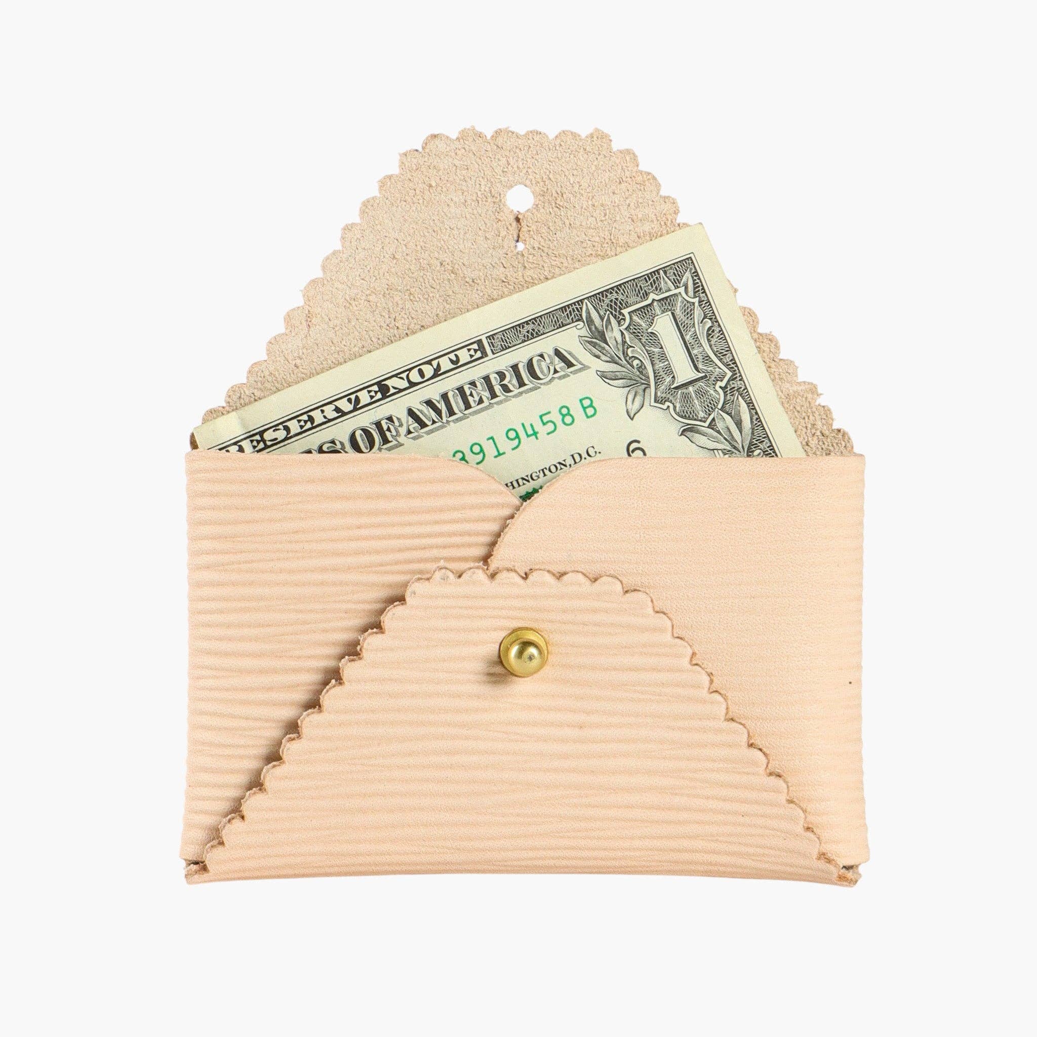IMMODEST COTTON- Scallop Wallet | Undyed Italian Leather