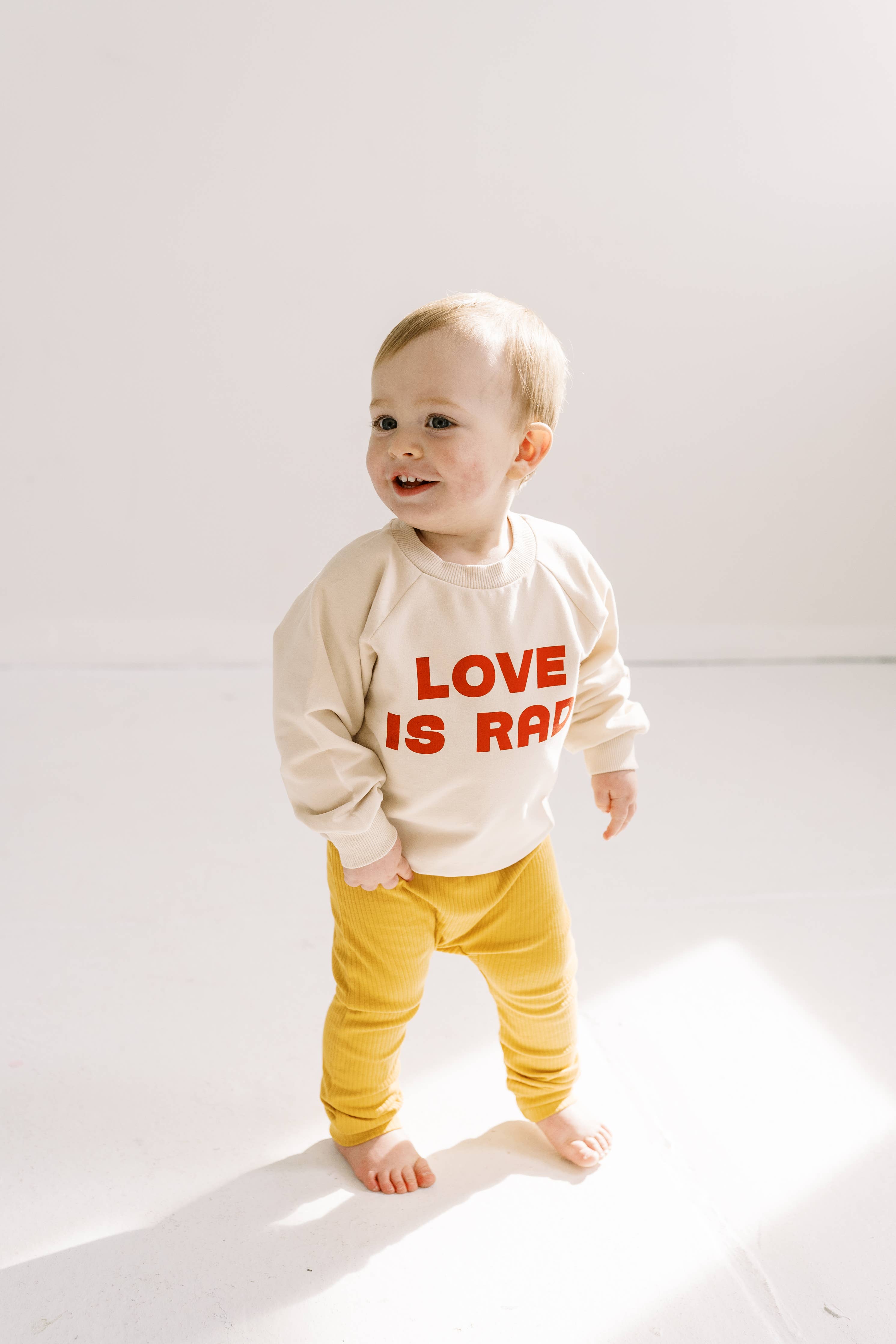 Love is Rad Sweatshirt, Valentine's Day, boys clothing