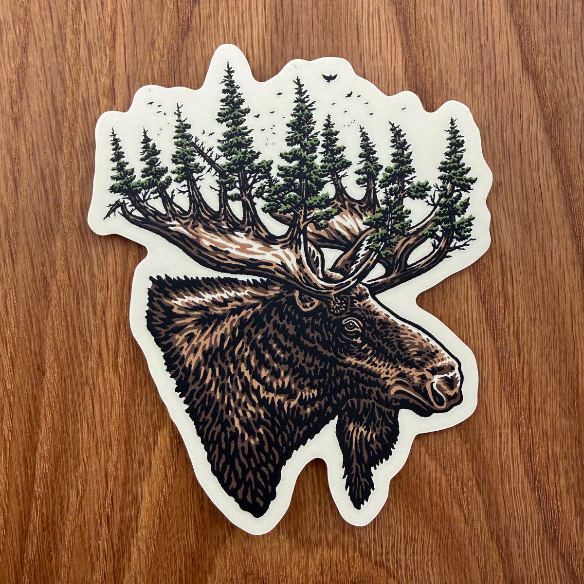 Forest Moose 4 Inch Matte Vinyl Sticker